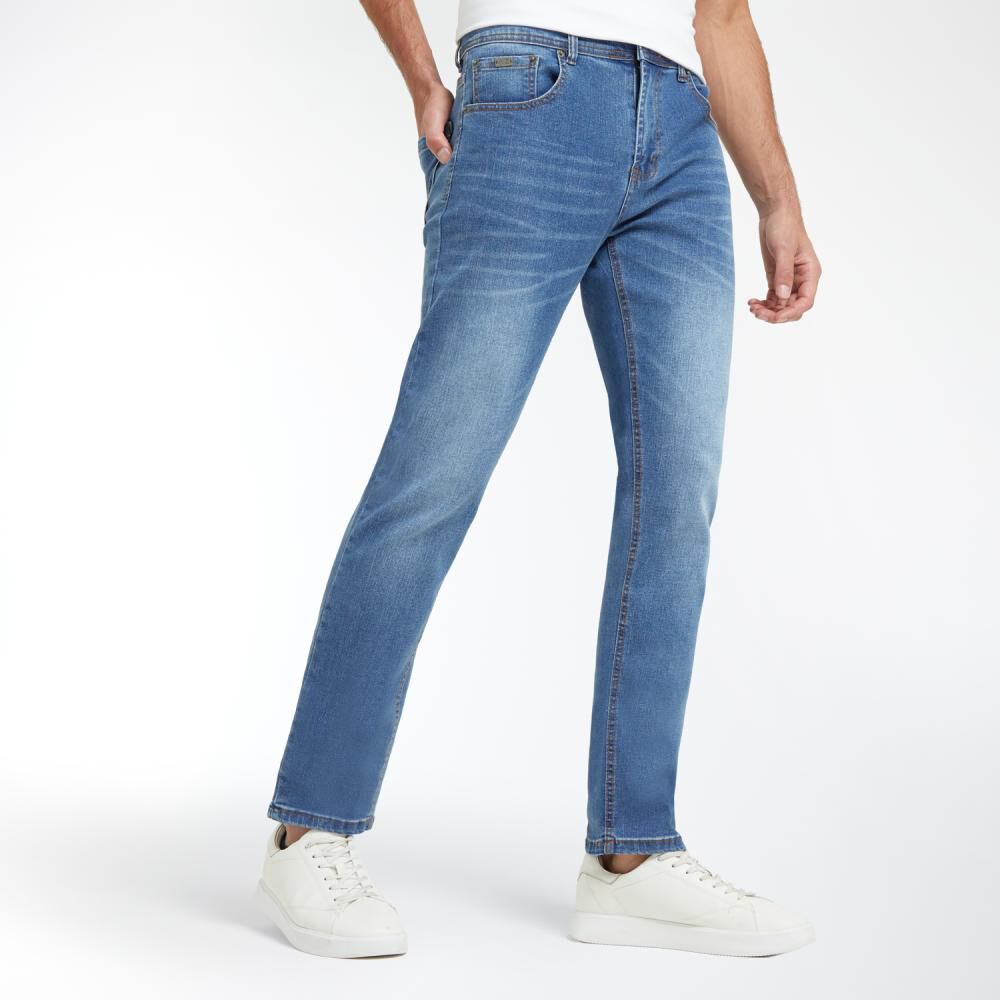 Jeans Lavado Tiro Medio Regular Hombre Az Black image number 2.0