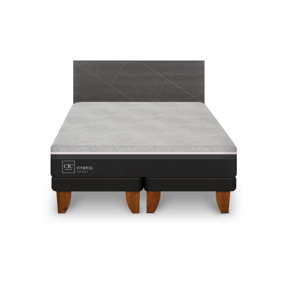 Cama Europea Cic Hybrid Smart / King / Base Dividida + Set De Maderas image number 0.0