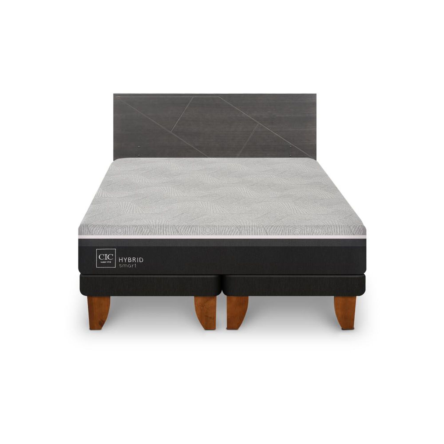 Cama Europea Cic Hybrid Smart / King / Base Dividida + Set De Maderas image number 0.0