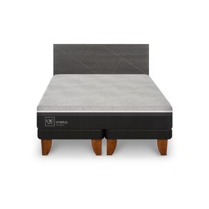 Cama Europea Cic Hybrid Smart / King / Base Dividida + Set De Maderas
