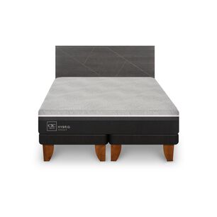 Cama Europea Cic Hybrid Smart / King / Base Dividida + Set De Maderas
