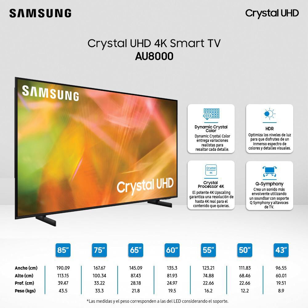 Led 60" Samsung UN60AU8000GXZS / Ultra HD 4K / Smart TV image number 5.0