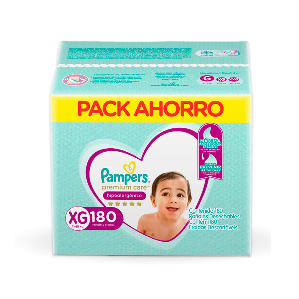 Pañales Desechables Pampers Premium Care Xg 180 Unidades image number 0.0