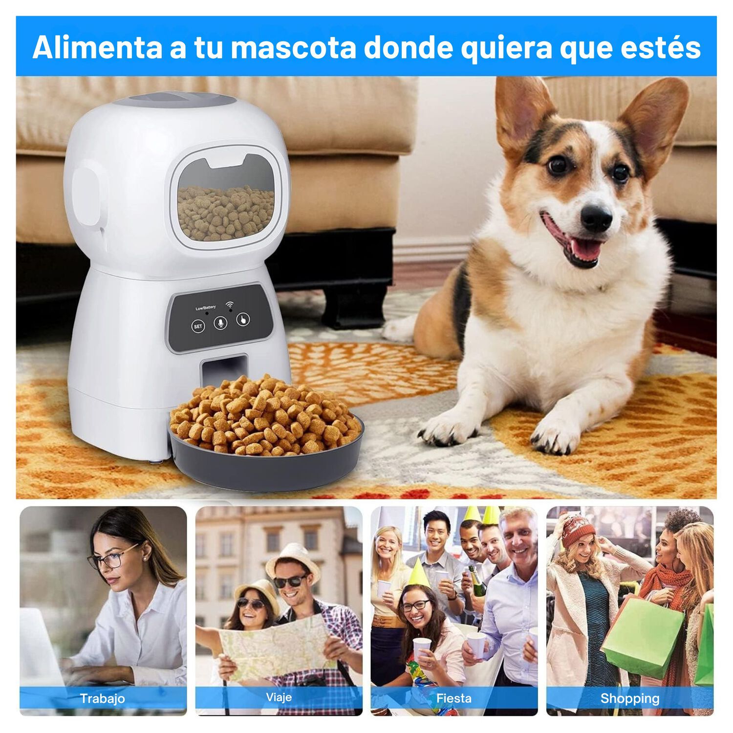 Dispensador Autom&aacute;tico Comida Mascotas Yep Pet image number 7.0
