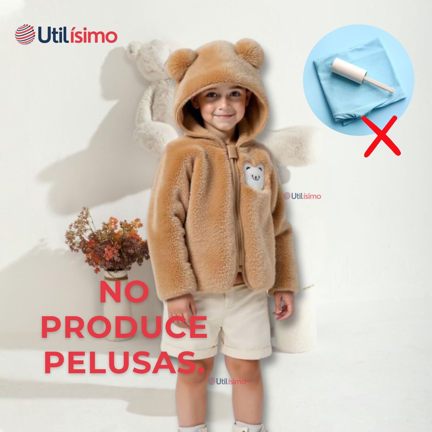 Chaqueta Polar Con Capucha Ni&ntilde;o Animalitos Caf image number 6.0
