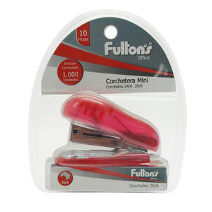 Corchetera Mini Plastica Roja 26/6, 24/6 Fultons