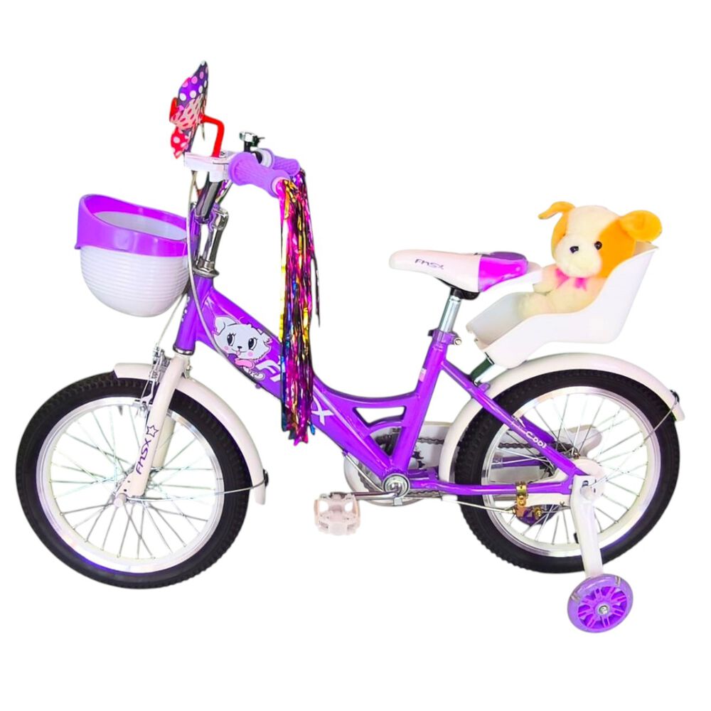 Bicicleta Aro 16 Infantil Con Peluchero Lila Fnsx image number 3.0