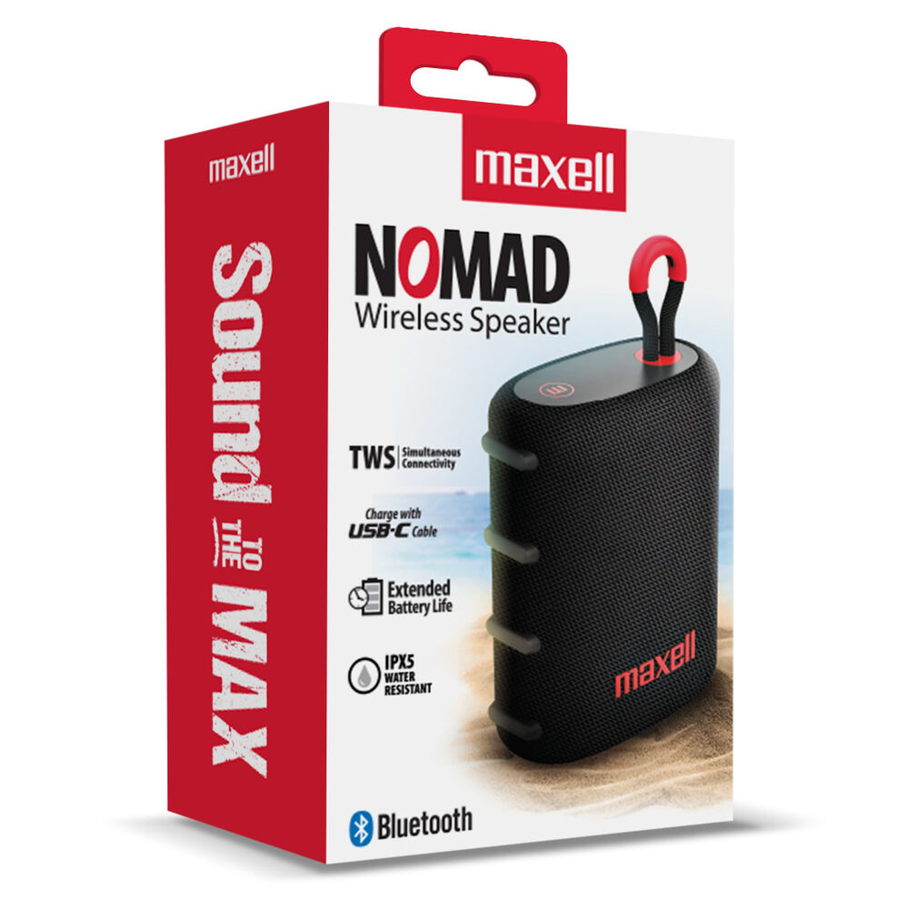 Parlante Bluetooth Portátil Maxell Nomad Tws 15 Hr Ipx5 Negro image number 1.0