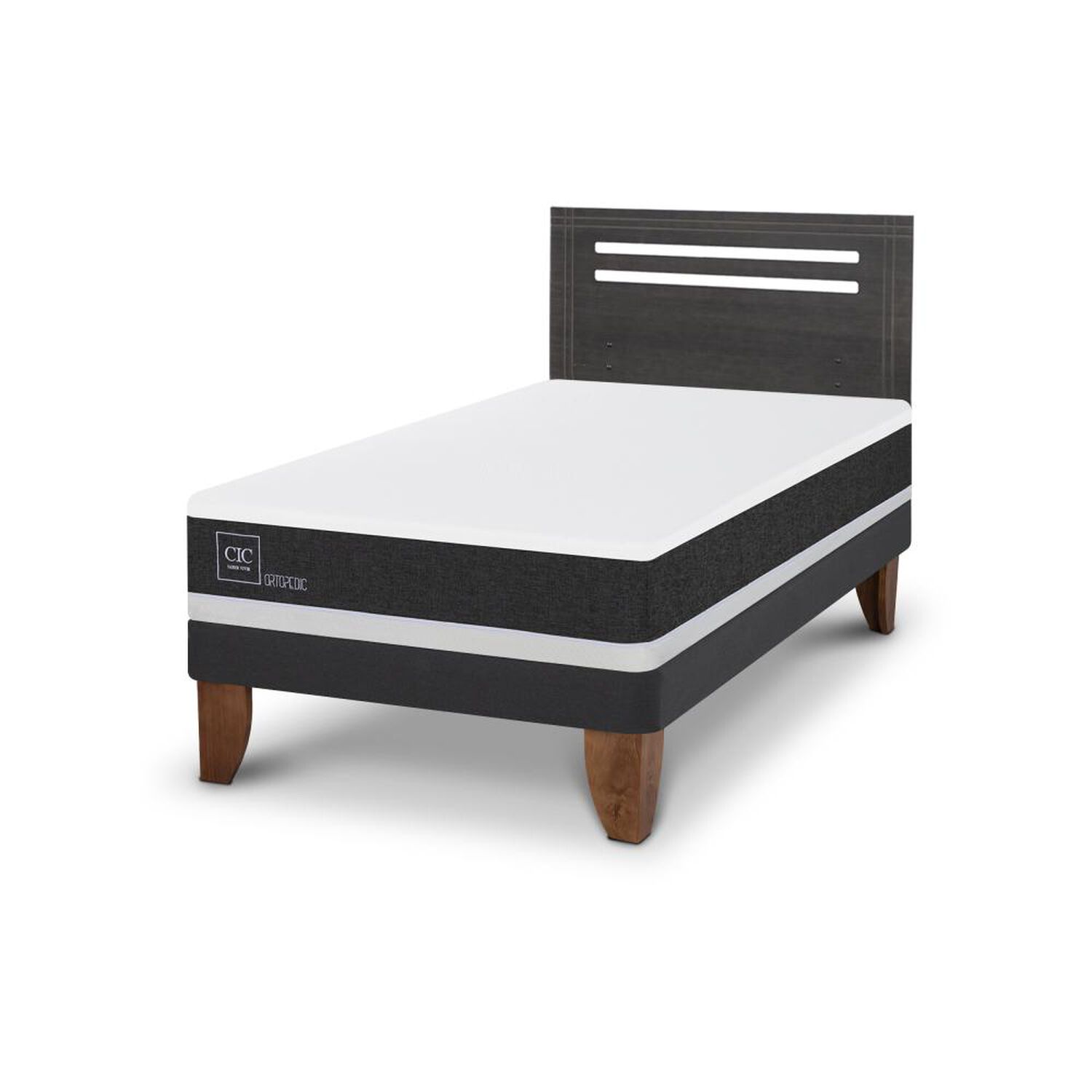 Cama Europea Cic Ortopedic / 1.5 Plazas / Base Normal + Respaldo image number 1.0