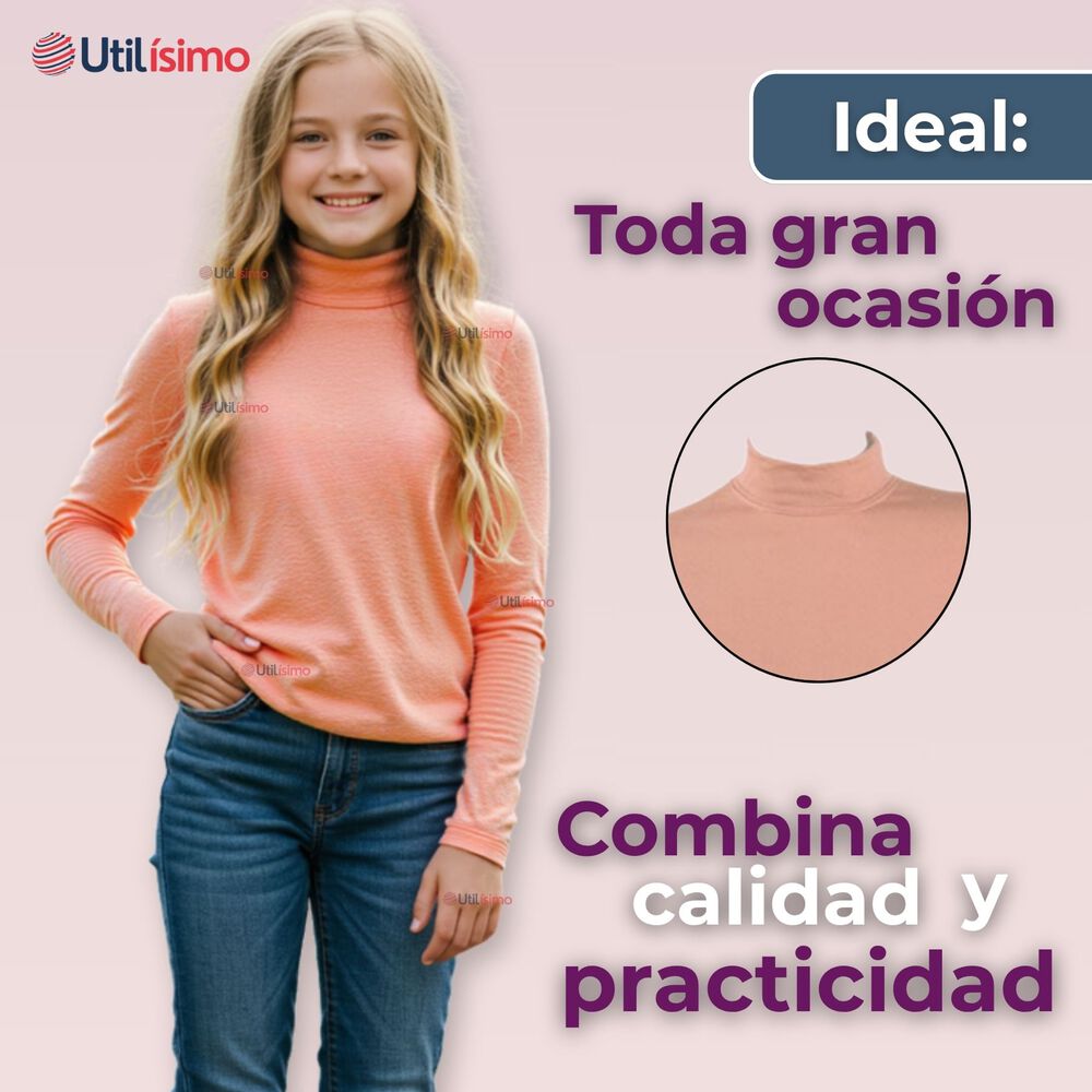 Pack 6 Camiseta Beatle Polar Juvenil Ni&ntilde;a Primera Capa Colores Surtidos image number 4.0