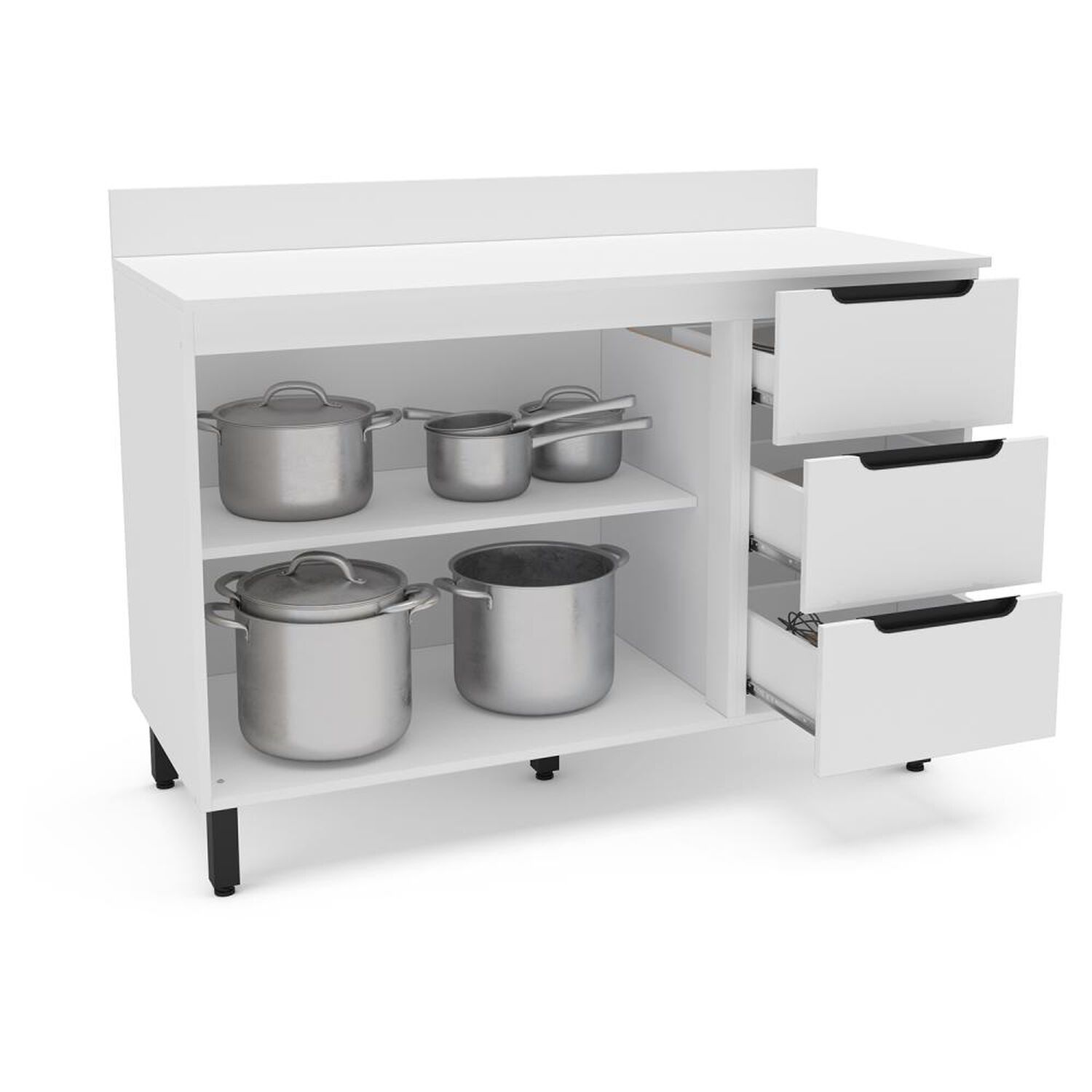 Mueble De Cocina Base Vekkahome Meena 2p 3c Blanco image number 1.0