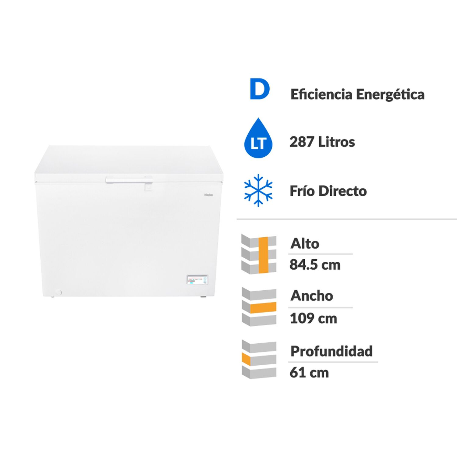 Freezer Horizontal Mabe FDHMHM290PPLB0 / Fr&iacute;o Directo / 287 Litros / D image number 1.0