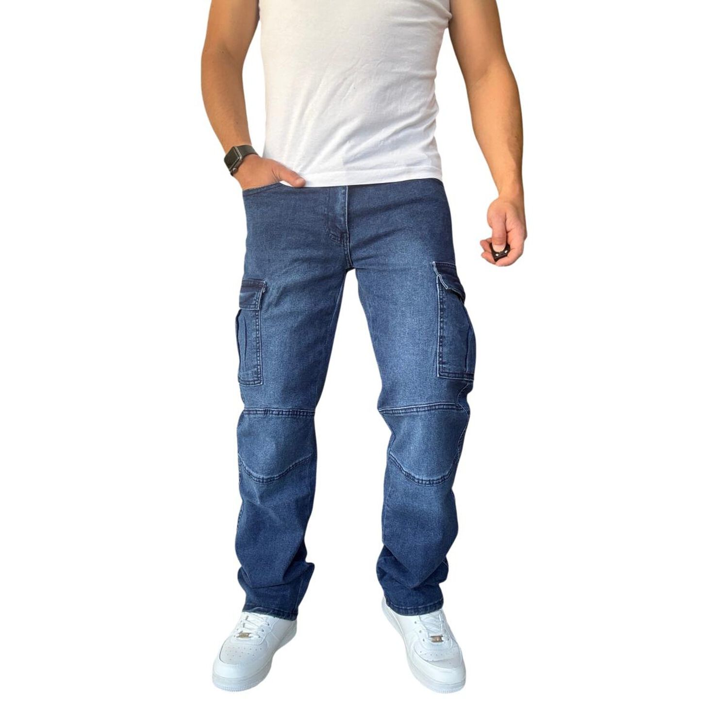 Jeans Cargo Recto Elasticado Stragth Fit Focalizado image number 6.0