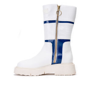 Bota Cuero Rea Blanco Azul Landazuri