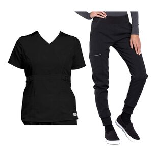 Conjunto Polera Y Pantal&oacute;n Clinico Jogger Negro