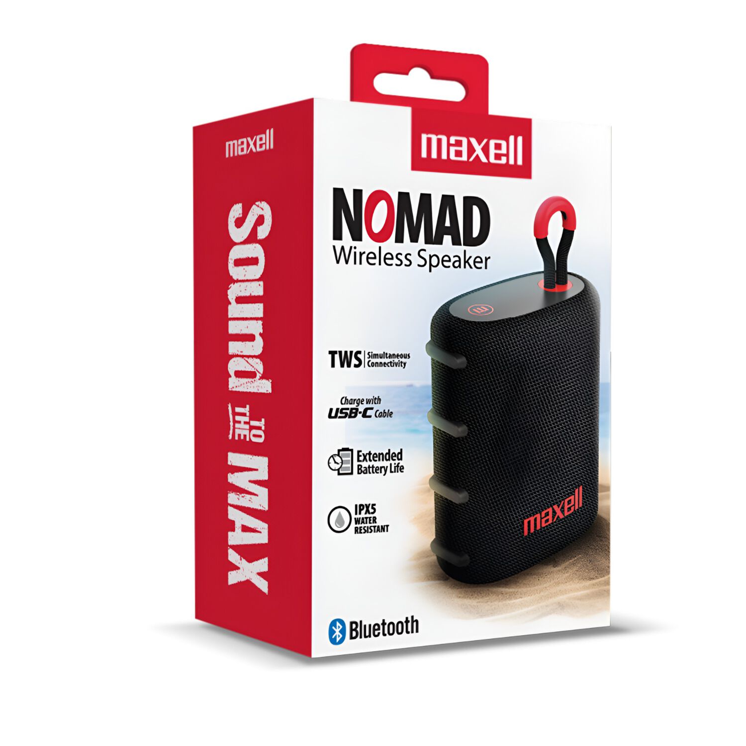 Parlante Portatil Maxell Water Resistant Ipx5 Nomad Black 5w image number 2.0