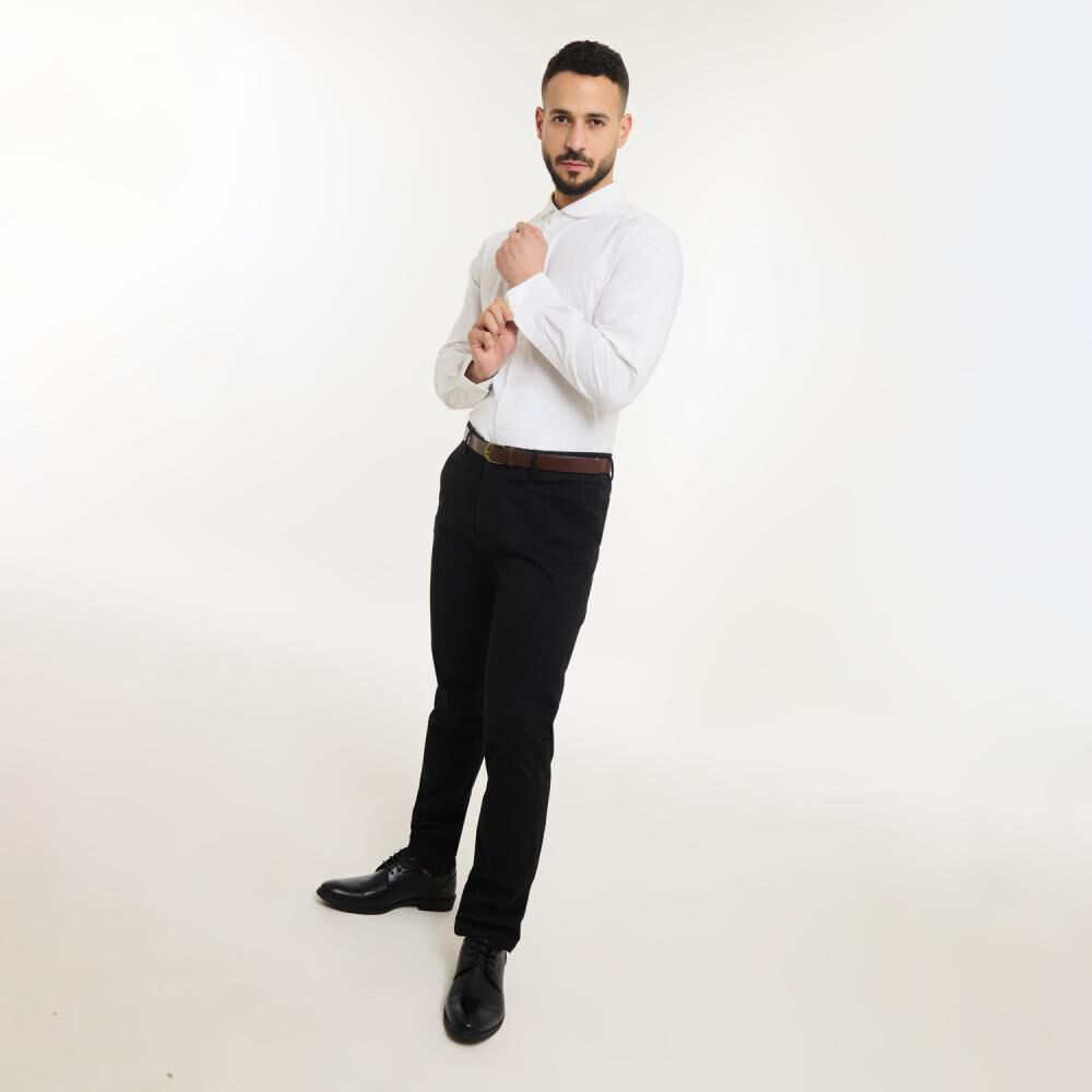 Camisa Lisa Slim Manga Larga Hombre Az Black image number 1.0