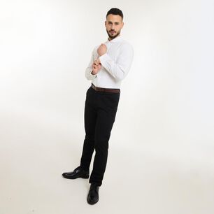 Camisa Lisa Slim Manga Larga Hombre Az Black