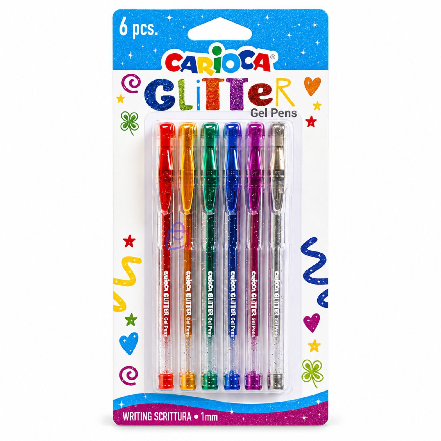 Bol&iacute;grafos Gel Glitter Carioca 6 Colores Punta 1 Mm - Ps image number 3.0
