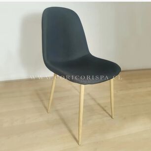 Pack 6 Sillas Scoop Lino Wood Negro