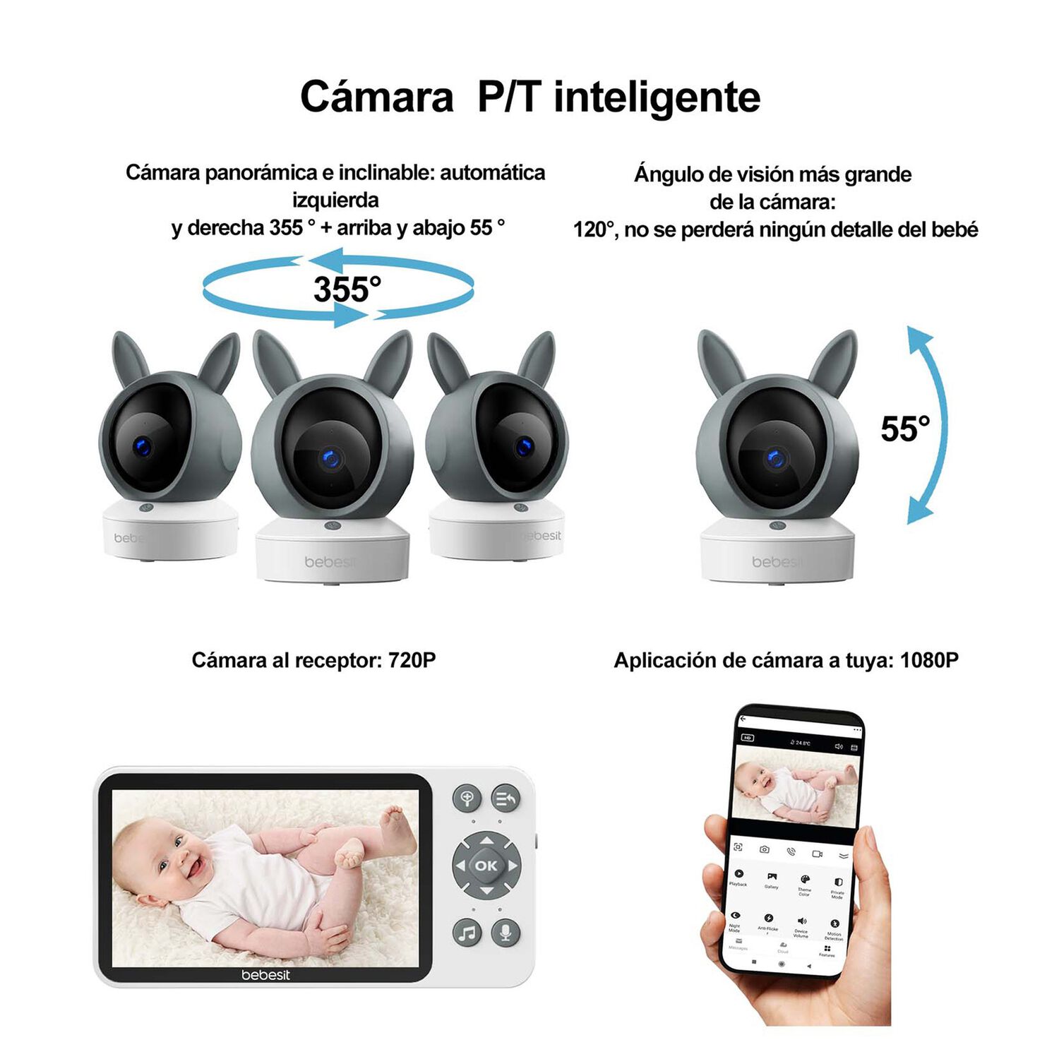 Monitor Camara 360 Smartguard Hf3.0 Wifi1080p Ruido+soporte image number 7.0