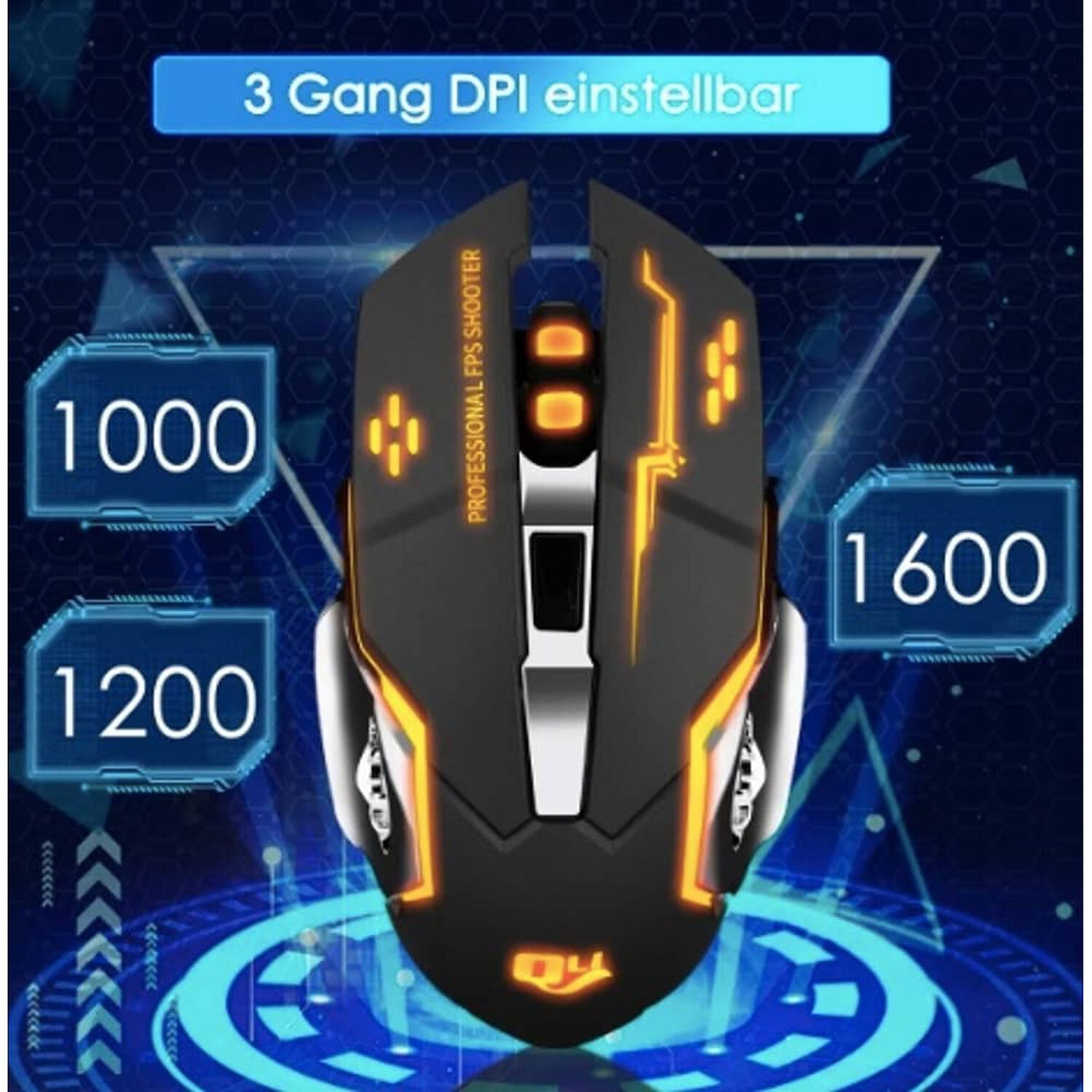 Mouse Gamer Inal&aacute;mbrico Silencioso Y Recargable Con Luz Led image number 2.0