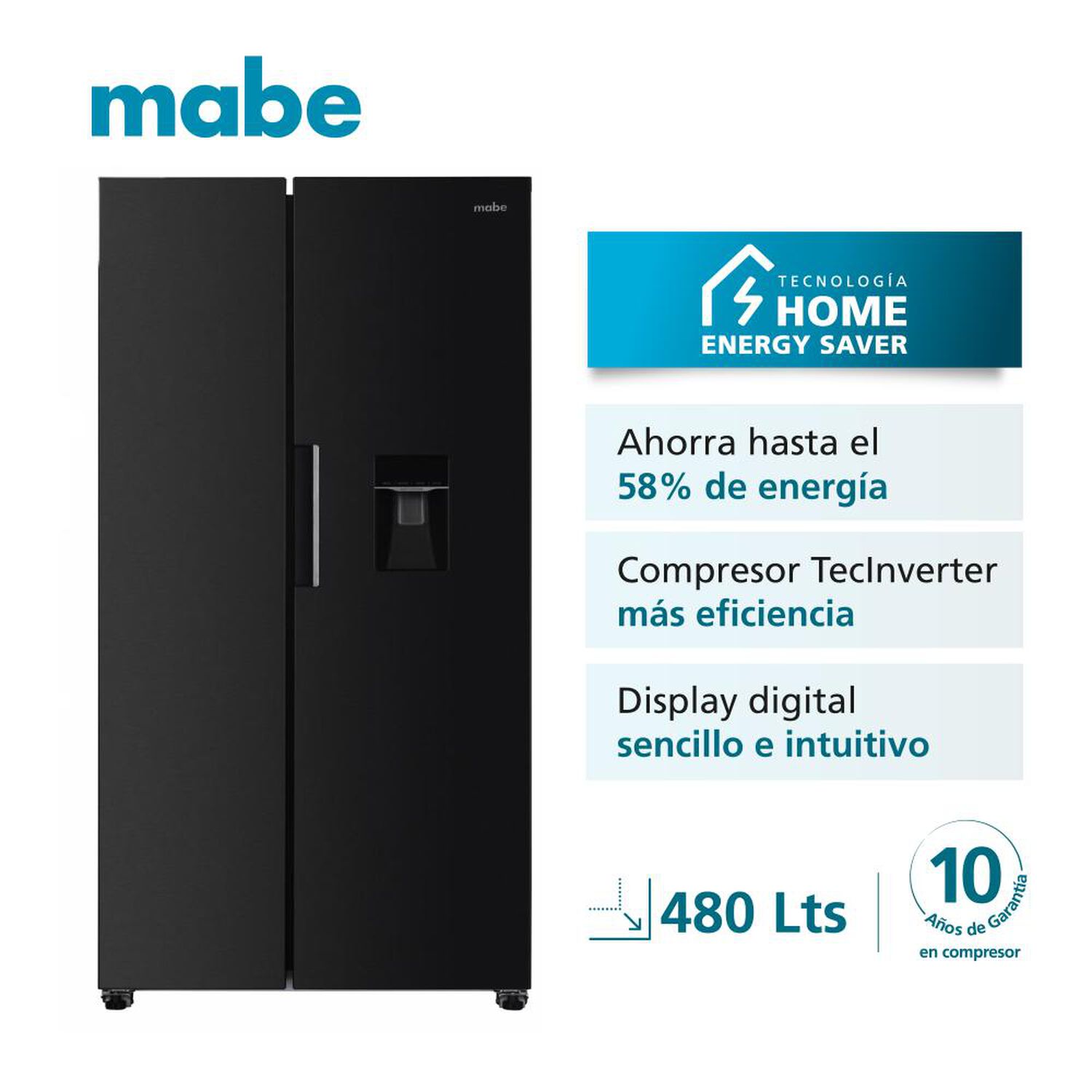 Refrigerador Side By Side Mabe Msc480lmrps0 / No Frost / 436 Litros / C image number 2.0
