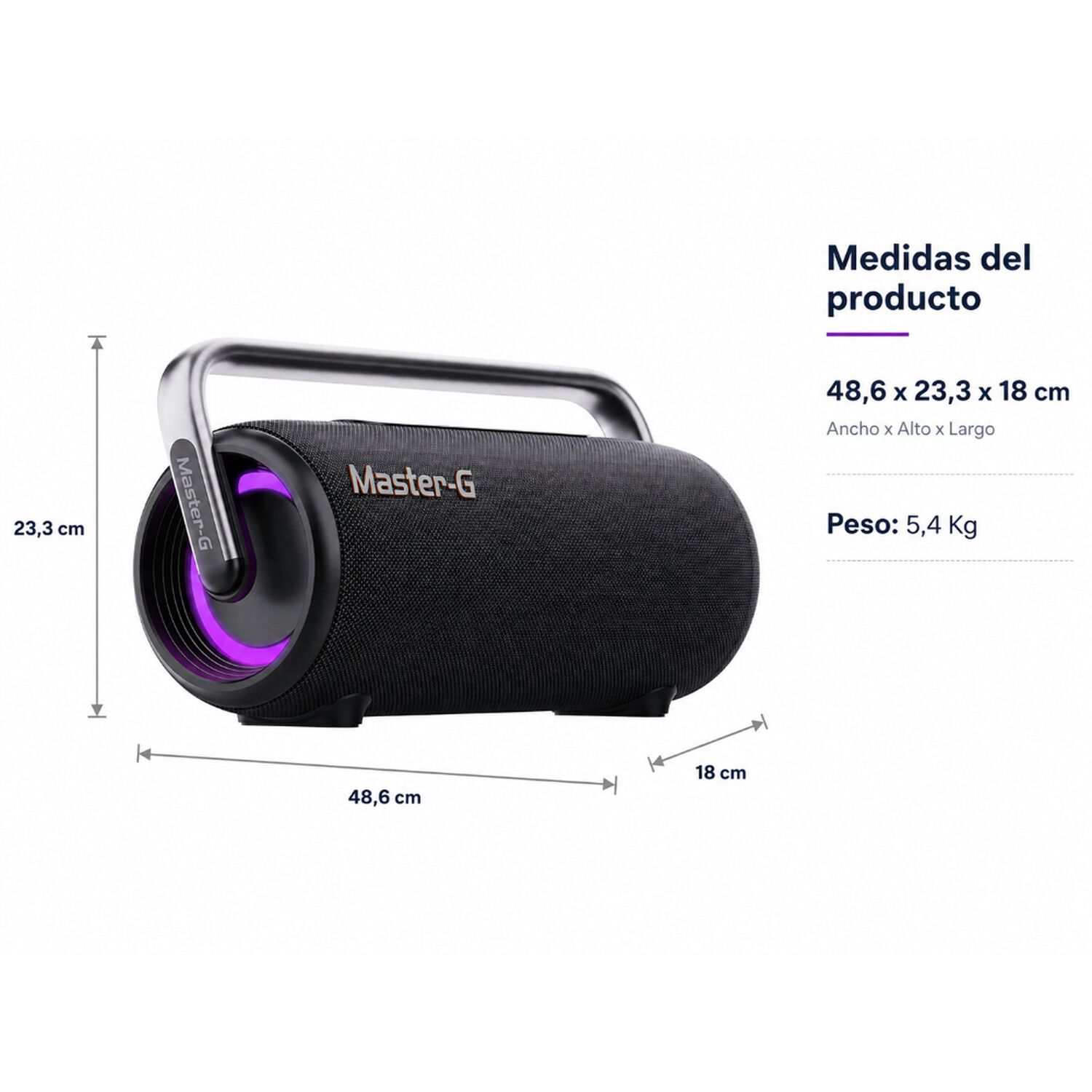 Parlante Bluetooth 5.3 Ipx6 110w 5,25" Soundboxplus Master-g image number 2.0