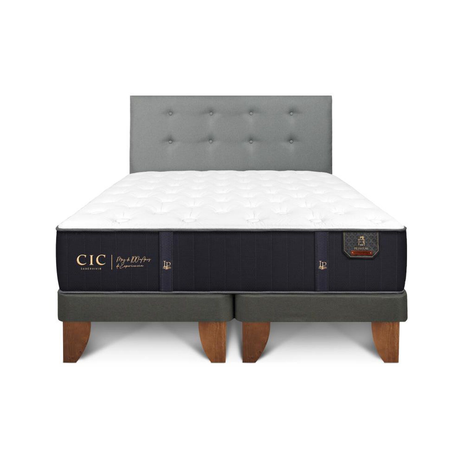 Cama Europea Cic Premium / Full / Base Normal + Respaldo image number 0.0