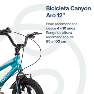 Bicicleta Canyon 12" Verde Cubre Cadena Ni&ntilde;os 4-10 A&ntilde;os