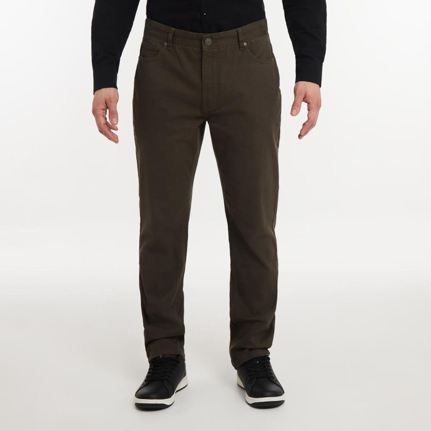 Pantal&oacute;n Liso Tiro Medio Slim Hombre Az Black image number 0.0
