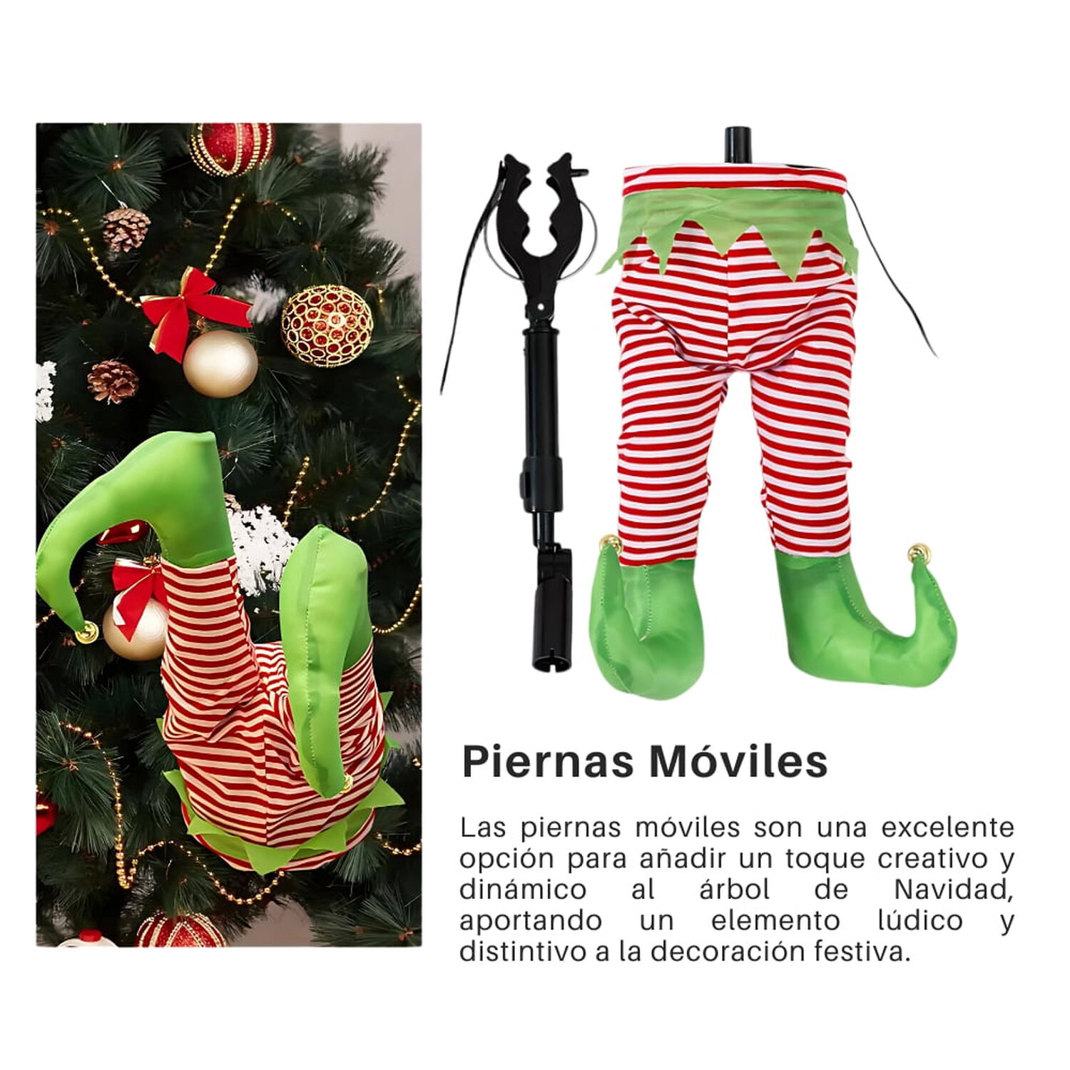 Adorno Piernas M&oacute;viles Ayudante De Santa O Grinch Navidad image number 4.0