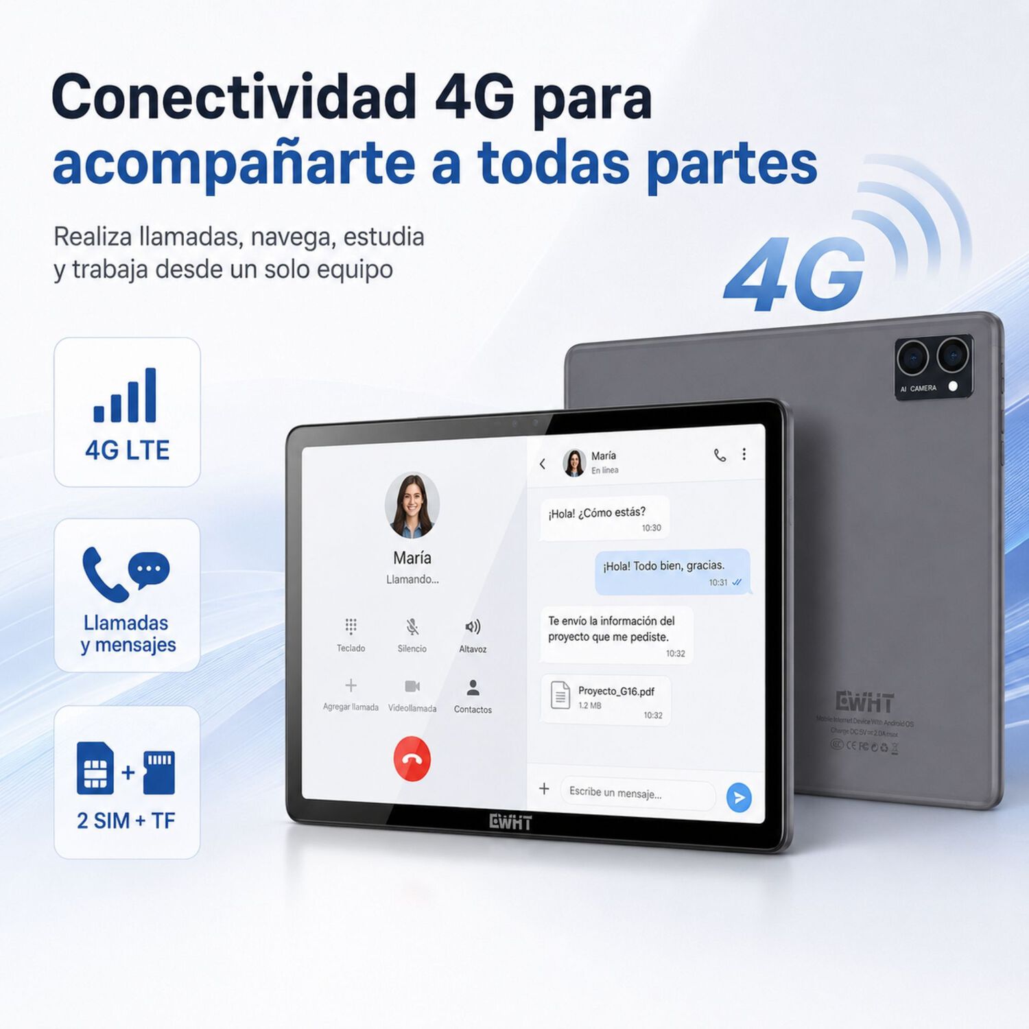 Tablet Cwht G16 4g 128gb 6gb Ram Kit Completo Accesorios image number 4.0