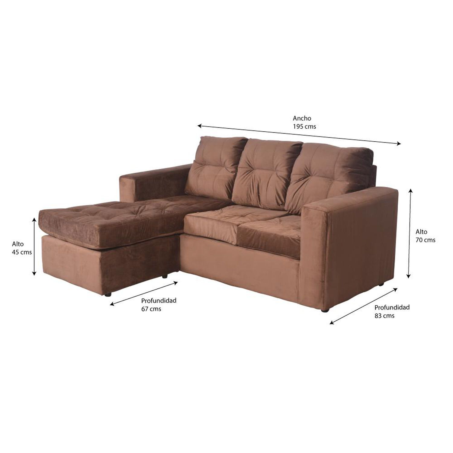 Sof&aacute; Casa Ideal Rodas / 3 Cuerpos + Pouf image number 1.0