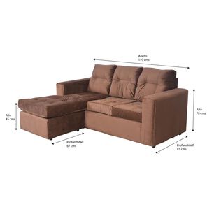 Sof&aacute; Casa Ideal Rodas / 3 Cuerpos + Pouf