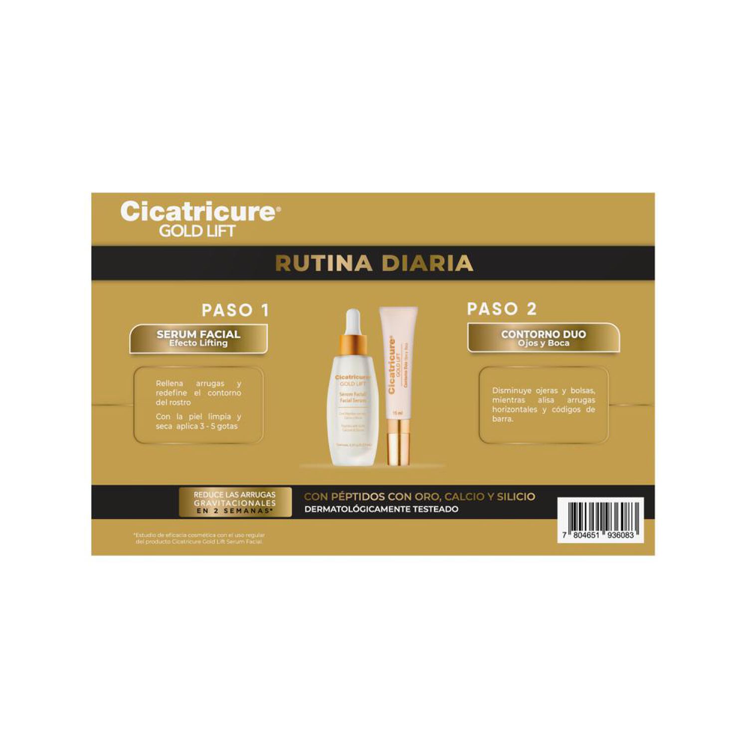 Pack Cicatricure Gold Contorno Duo + Serum (cosmetiquero) image number 1.0