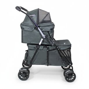 Coche Mascotas Duopet Doble Gris
