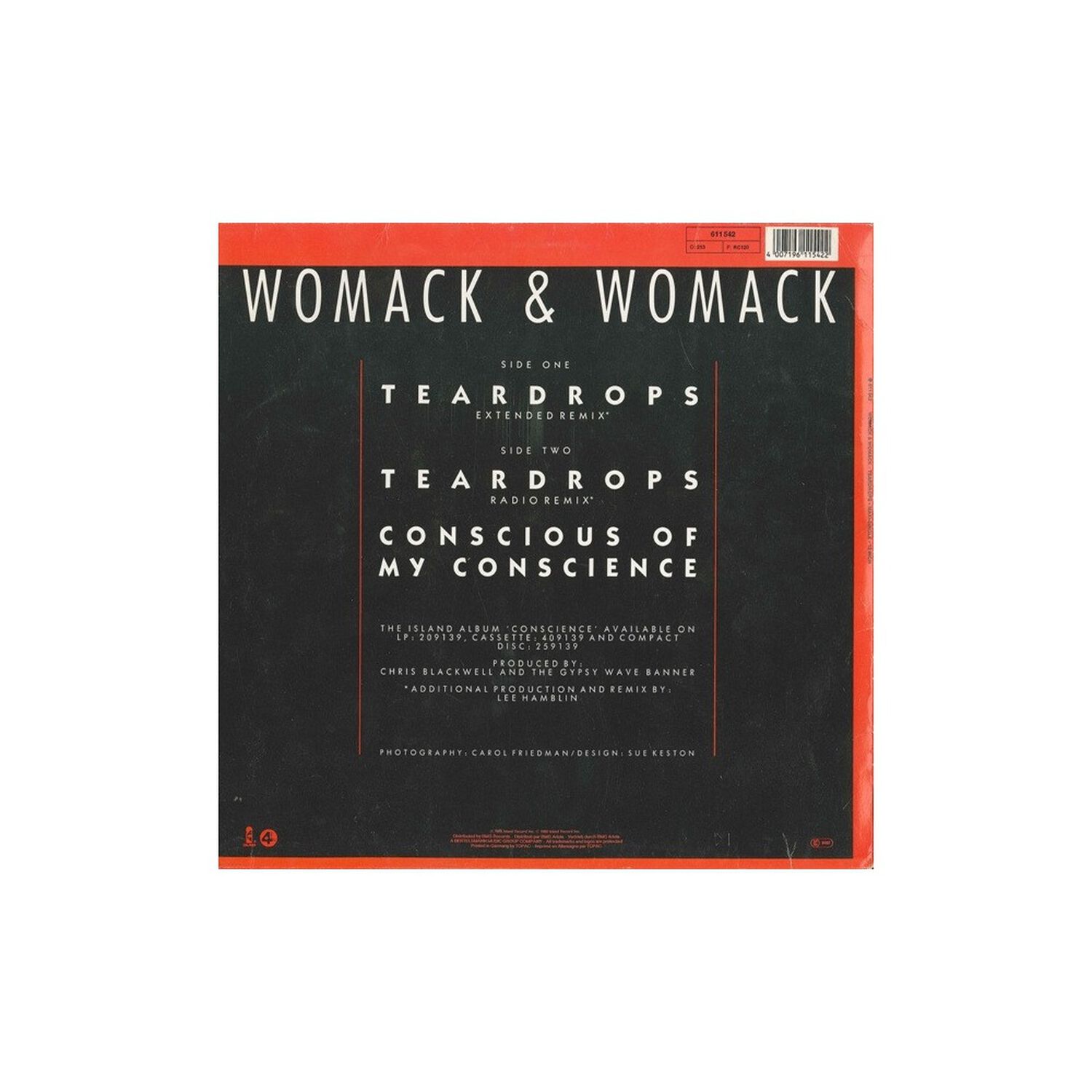 Womack & Womack - Teardrops | 12" Maxi Single Usado image number 1.0