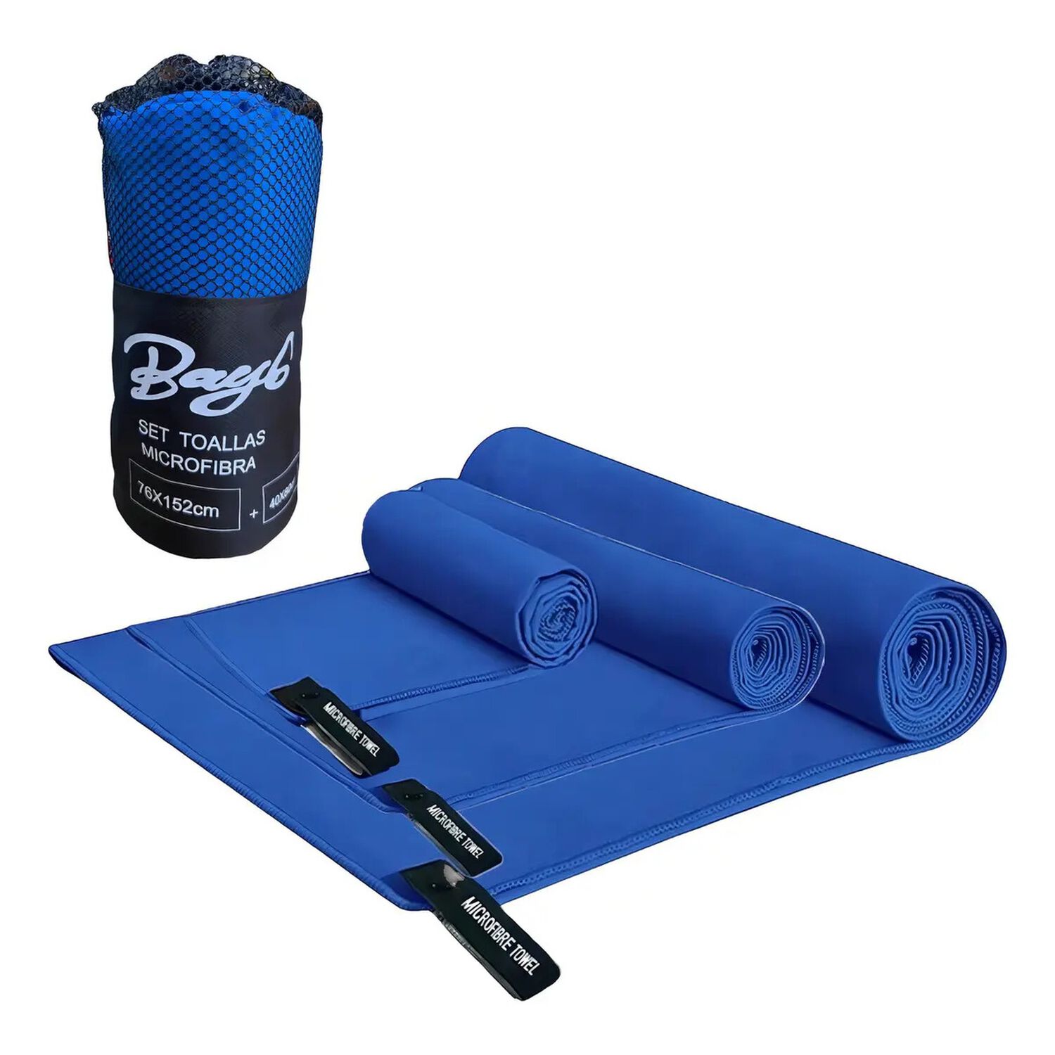 Pack 6 Toallas Microfibra Secado R&aacute;pido Viaje Gym Azul image number 2.0
