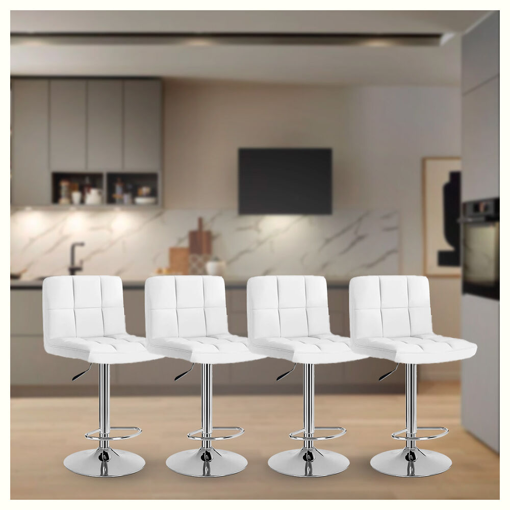 Silla Piso Bar Taburete Con Respaldo Blanco image number 2.0