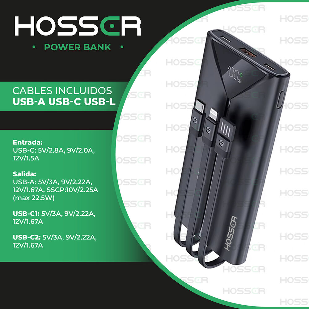 Power Bank 20000mah Hosser Cargador Portatil Celular Externo image number 2.0