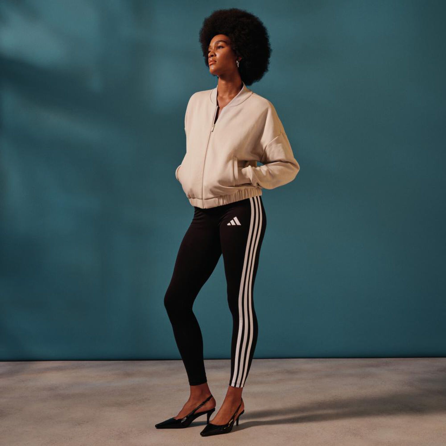 Mallas Mujer Essentials Cotton 3 Bandas Adidas image number 14.0