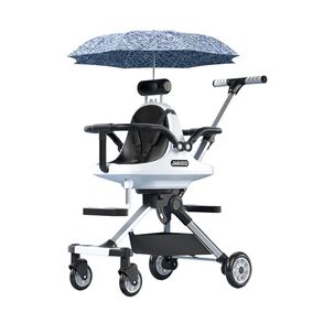 Coche De Paseo Doble Con Sombrilla Azul By Lubabycas