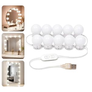 Luces Led Para Espejo Maquillaje Vanity Usb 10 Led