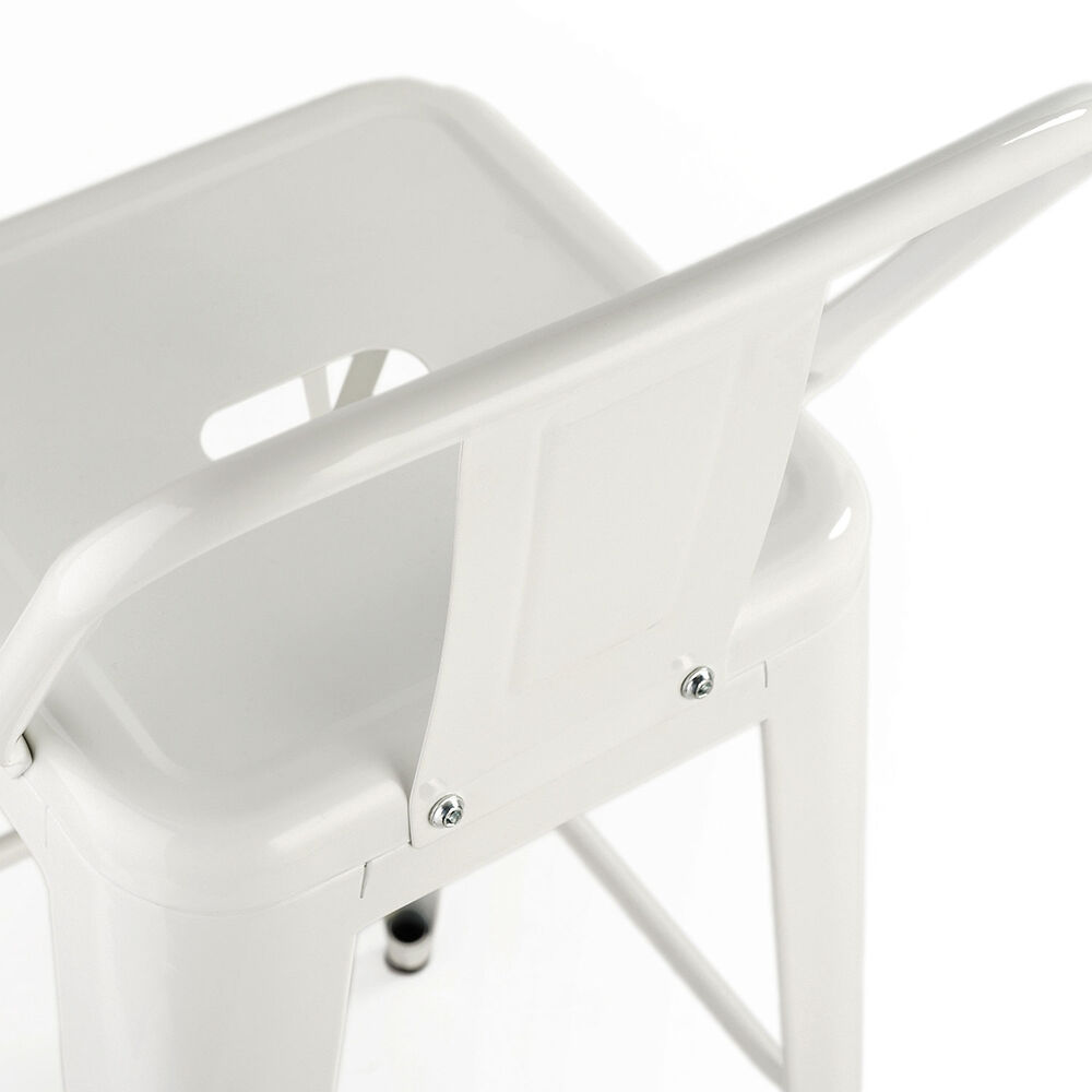 Pack 4 Piso Taburete Tolix Con Respaldo Blanco image number 4.0