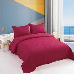 Cubrecama Quilt 2 Plazas Liso Rojo