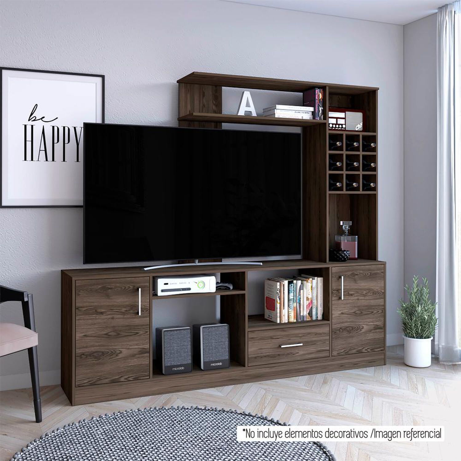 Estante Tv 60" Con Bar Kava Beijing - Rovere Tuhome image number 2.0