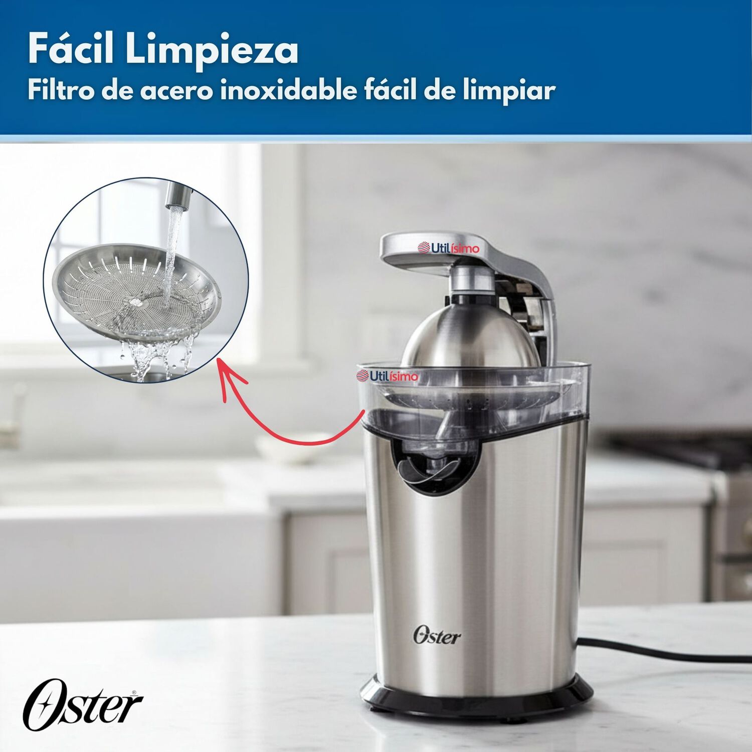 Exprimidor De C&iacute;tricos Oster De Acero Inoxidable Fpstju4200 Versi&oacute;n 2026 image number 7.0