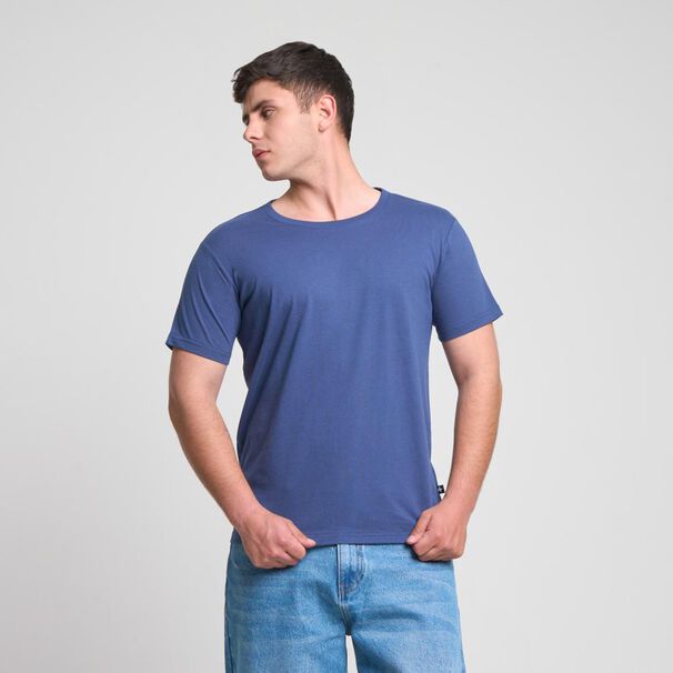 Polera Lisa Slim Manga Corta Cuello Redondo Hombre Skuad