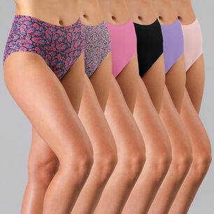 Pack X6 Calzon Maxi Bonded Microfibra Flores Mujer 25568-196